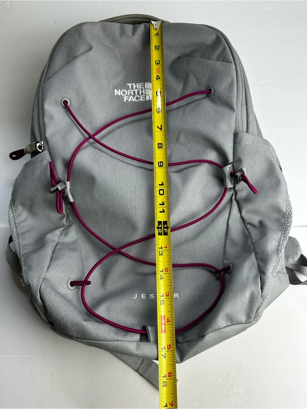 The North Face Jester Backpack in Light Gray Plum Cord Unisex Adjustable School